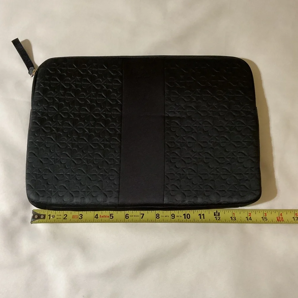 kate spade Black Quilted Tech Sleeve with Floral Motif